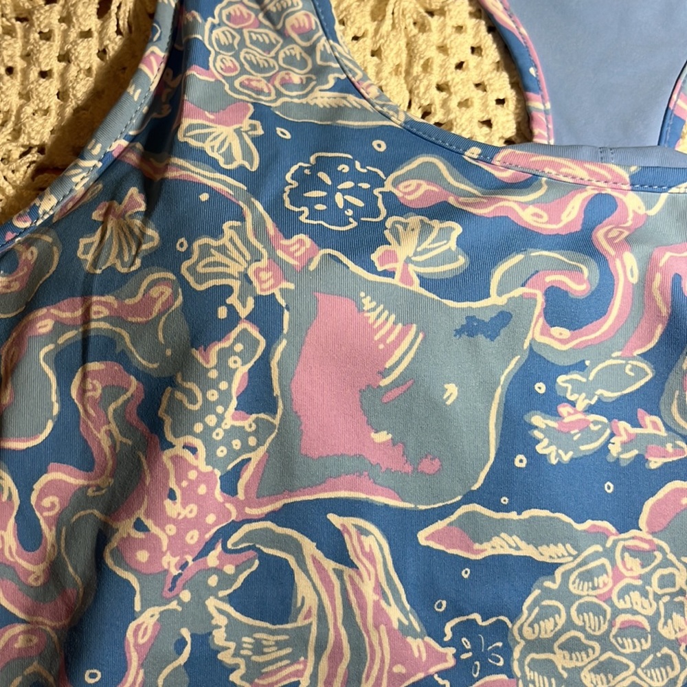NWT LILLY PULITZER TANKINI TOP SZ M. Shades of blue, lavender and  white. - Picture 7 of 13